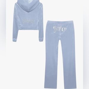 Juicy Couture Light Blue Hoodie and Pants Set